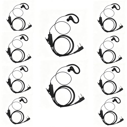 KCTIN 10pcs Walkie Talkie Earpieces Compatible with Baofeng Retevis H-777