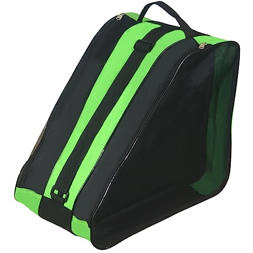 Large Capacity Ice Skate Bag - Green, Fits Quad & Inline Skates