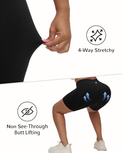 High Waist Scrunch Butt Lift Gym Shorts - 4.5" Inseam / Large / Black