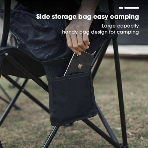 Damei Century Black Folding Camping Chair 4-Pack Portable Outdoor Seating