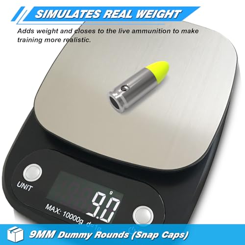 9mm Snap Caps Training Dummy Rounds - 5 Pack for Dry Fire Practice