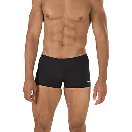Speedo Endurance+ Men's Square Leg Swim Brief Solid, 36 / Black