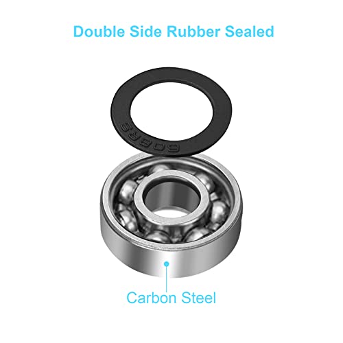 22pcs 608 2RS Ball Bearings - High Precision Steel Deep Groove Bearings