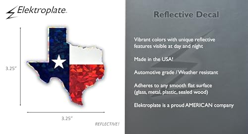Texas State Flag Reflective Car Decal - 3.25"