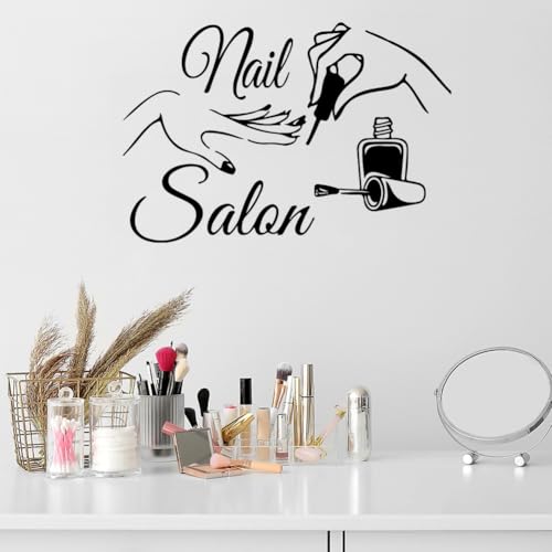Lchen Nail Salon Wall Decal, Nail Polish Wall Sticker Removable Art Shop Store Decoration