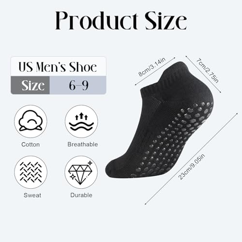 Non-Slip Terry Cotton Yoga Socks for Men - Cushioned Grip for Martial Arts
