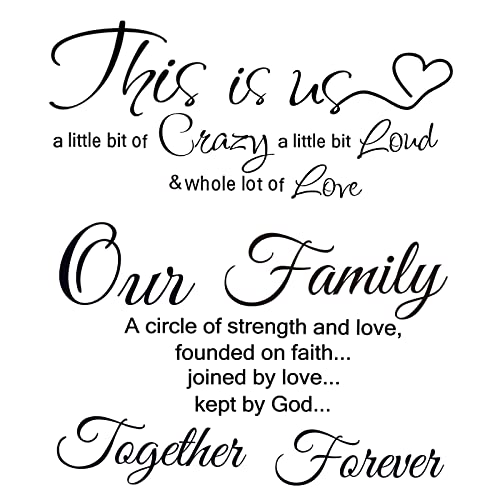 Inspirational Family Quotes Wall Decals Set - 19 Phrases