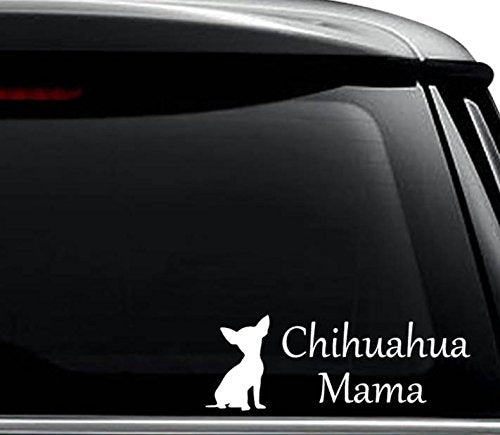 Chihuahua Mama Dog Vinyl Decal Sticker - 6 Inch Gloss Black