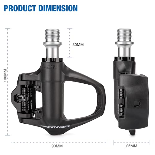 GEWAGE Carbon Fiber Road Bike Pedals – Lightweight Clipless SPD-SL CrMo Axle