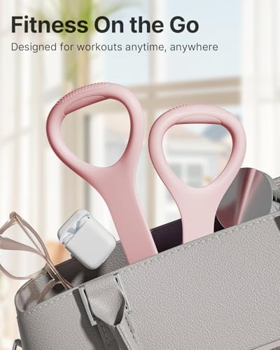 Figure 8 Resistance Band - Elastic with Comfortable Handles, 20 LB - Pink