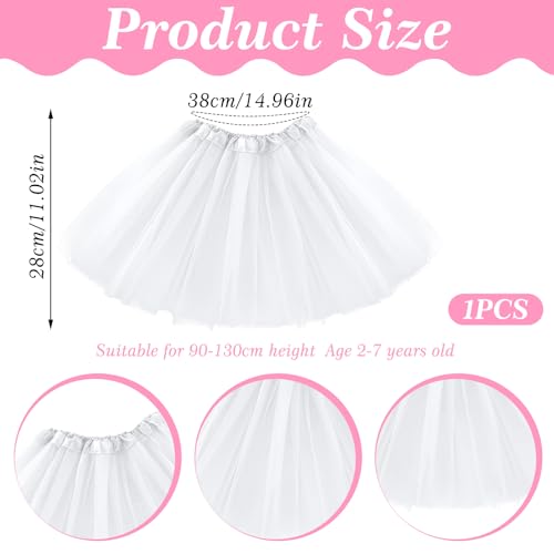 Layered Tutu Skirt Dress for Toddler Girls - White
