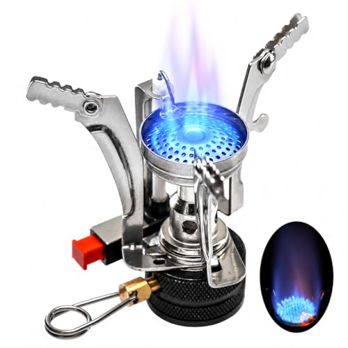 Bobtbt Backpacking Stove with Piezo Ignition, 3000W, Wind-Resistant Outdoor Camp Stove - Black No. 1