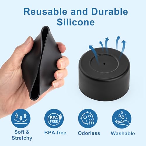 Silicone Water Bottle Boot - 2PCS Bottom Protector for 20/24 oz Bottles - Black