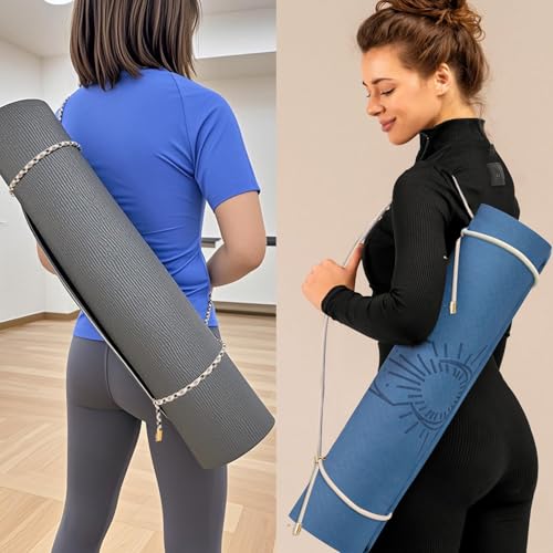 Adjustable Yoga Mat Strap - 8MM Paracord Carrier - Gray