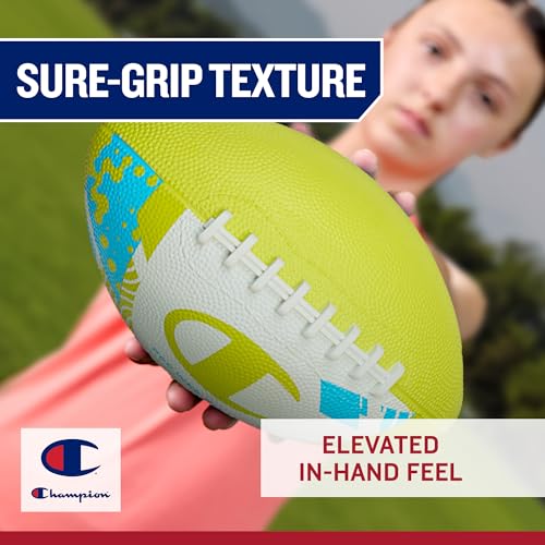 Champion All-Weather Youth Football Set with Pump & Kicking Tee, Rubber Grip