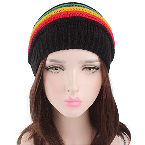 Jamaican Reggae Slouchy Beanie Cap - Multi-Colour One Size