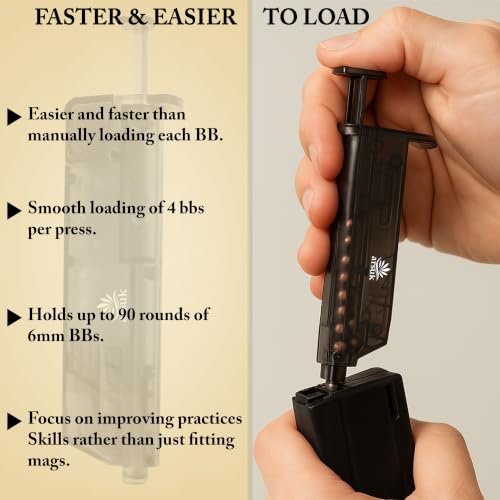 90 Round Airsoft Speed Loader with Adapter - Compact BB Reloader