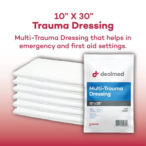 Multi-Trauma Dressing - Sterile Emergency Pad (10" x 30", 5 Count)