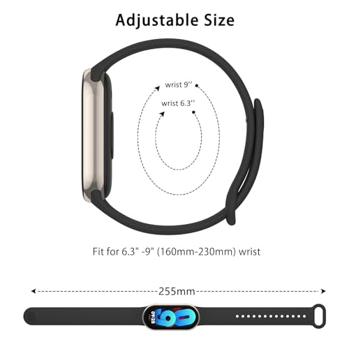 Replacement Bands for Xiaomi Smart Band 8/9/10 - 3 Pack Black/Navy Blue/Grey