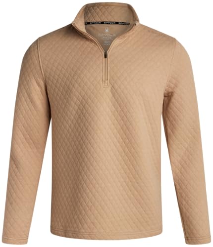 Spyder Mens Quarter Zip Sand French Terry Sweatshirt XL