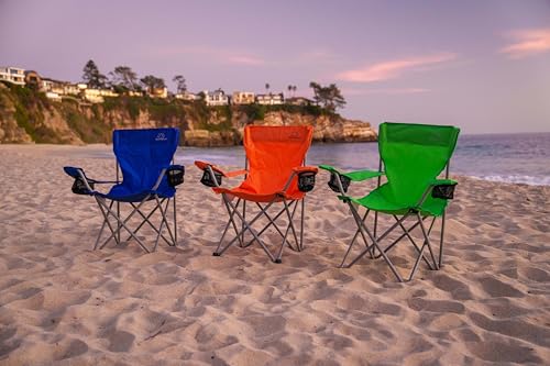 Mountain Summit Gear Orange Folding Camping Chair with Carry Bag - 300 lbs Capacity