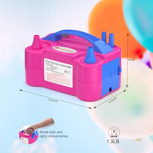 Portable Electric Balloon Pump with Dual Nozzle for Quick Inflation