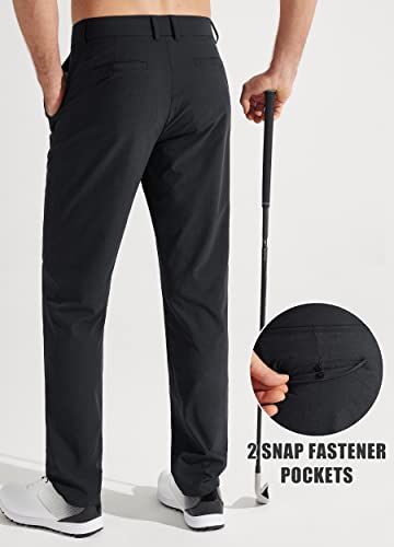 Men's Stretch Golf Pants - Quick Dry Lightweight Trousers with Pockets