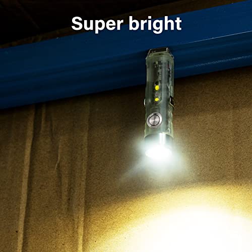 RovyVon A5 G4 Keychain Flashlight 650 Lumens 9 Modes Outdoor Mini EDC Rechargeable High Lumen Multi-Functional Flashlights, with Reading Light and Red-Light