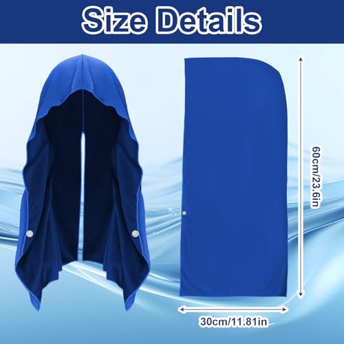 Sdfvsdg 4-Pack Cooling Hoodie Towels for Neck and Face, Quick Dry Sports Wraps in Black, Gray, Blue, Green