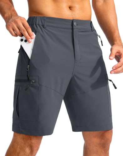 Lightweight Men's Cargo Shorts with 5 Zipper Pockets - 9/7/11"
