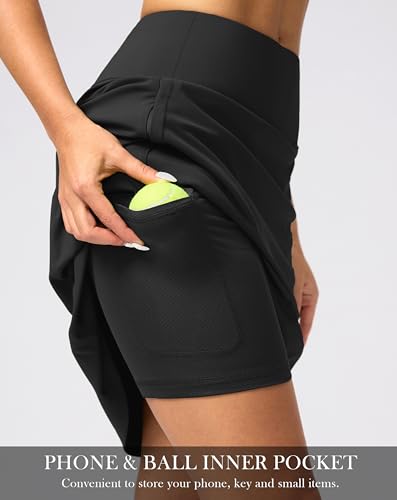 G Gradual 20" Knee-Length Golf Skort with Pockets - Black, Large
