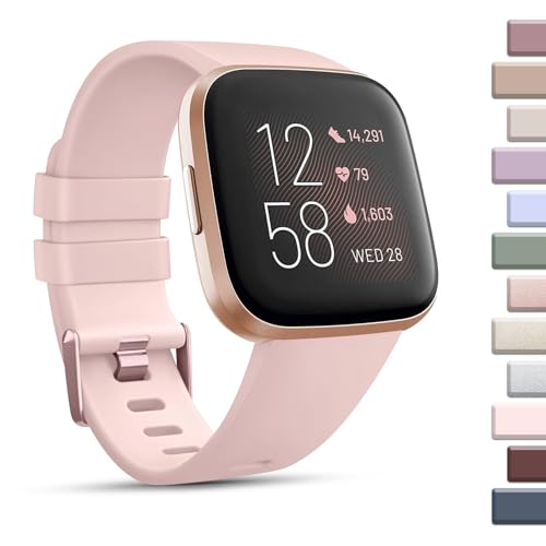 Soft Silicone Replacement Band for Versa 2 Smart Watch - Small, Light Pink