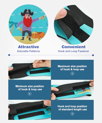 Neoprene Swimming Headband for Kids & Adults - Light Blue Pirate & Boat