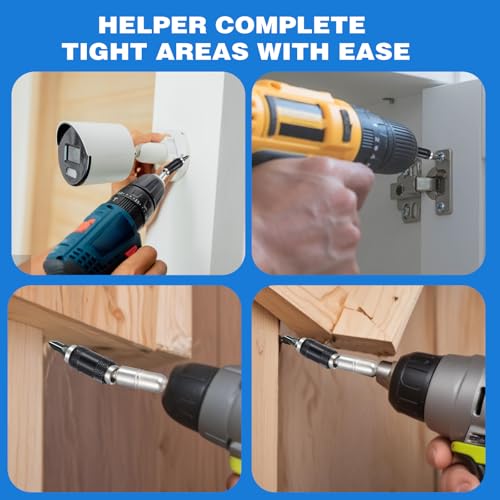 2PCS 90mm Drill Bit Extension Magnetic Drill Bit Holder Pivot, Flexible Impact Screwdriver Bits Knuckle Holder, 1/4" Hex Shank Pivoting Quick Release Bit Holder for Narrow Spaces or Corners