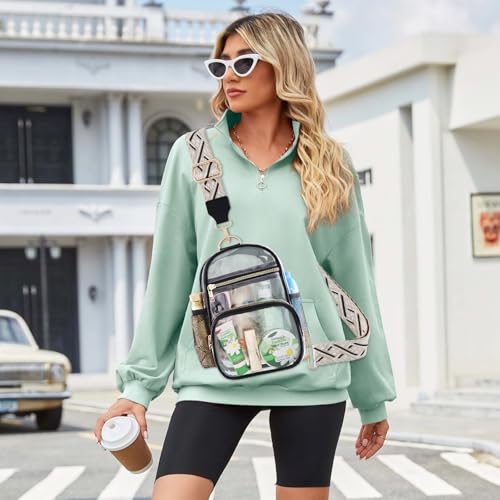 MOVOYEE Clear Stadium Approved Water Bottle Holder & Purse - Black B, for Sports & Concerts