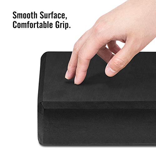 Yoga Blocks 2 Pack - 9" x 6" x 3" High Density EVA Foam - Black
