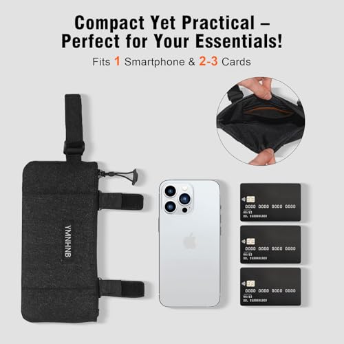 Bike Frame Bag - Water-Resistant Top Tube Pouch for Smartphones & Cards - Black