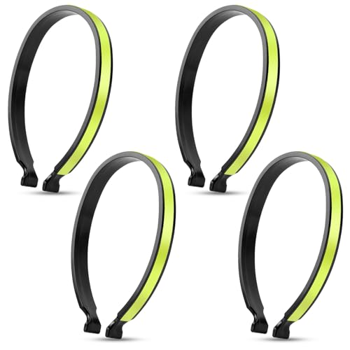 Reflective Cycling Pants Clips - 4 Pieces, Green
