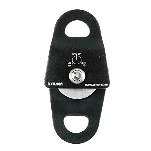 Fusion Climb Ekat Micro Aluminum Side Swing Pulley for Zipline, Black