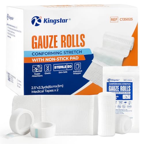 Gauze Rolls with Non-Stick Pad - 2.5" x 3.3yds