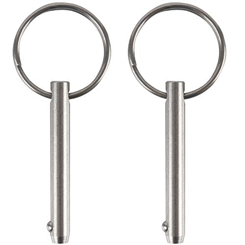 2 Pack Quick Release Pin - 1/4" Diameter, 2" Overall Length - Marine Grade 316 Stainless Steel