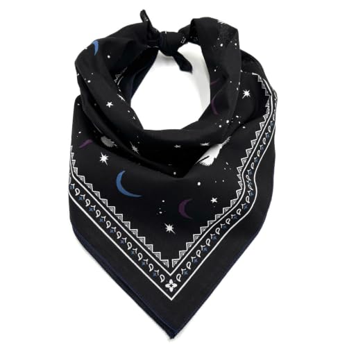 MDSTYLE Adventure Bandana Black - Cotton Head Scarf for Men & Women, Outdoor Design