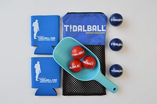 TidalBall Beach Game Set - Portable Sand Toss Game with 2 Koozies - 10in x 4in x 2.5in