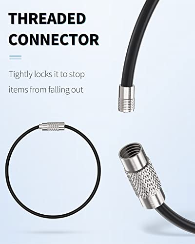 6-Inch Heavy Duty Stainless Steel Keychain Cable - 20 Pack
