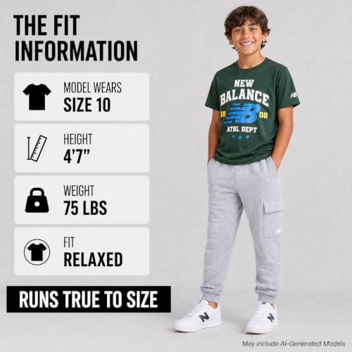New Balance Boys 2-Piece Green Graphic T-Shirt & Jogger Pants Set - Size 16