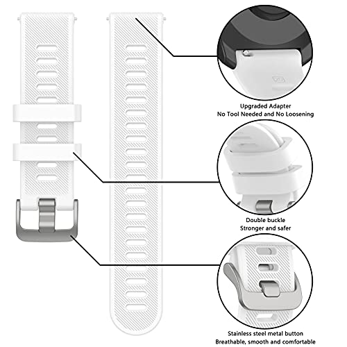 Soft Silicone Replacement Watch Band for Garmin Forerunner 55 - White