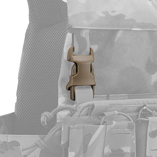 2pcs QASM Quick Attach Surface Mount Buckle for 1-inch MOLLE PALS Webbing - Brown