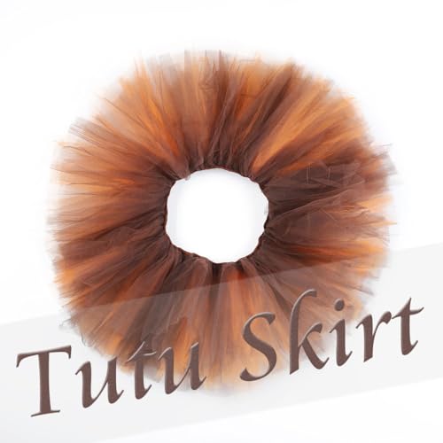 40 Short Orange-Brown Adult Tutu Skirt Elastic Layered Ballet Dance Costume