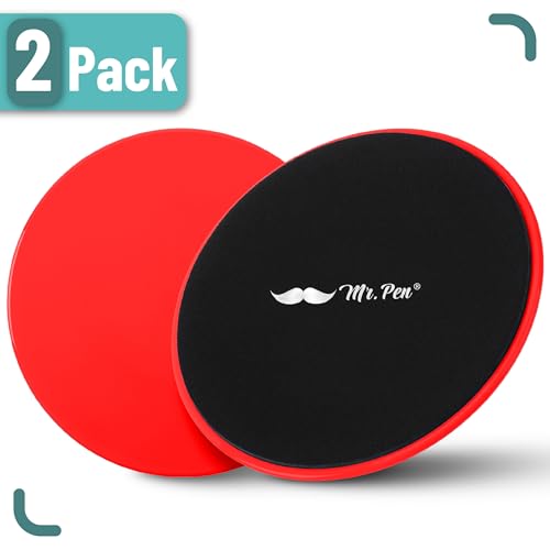 Core Sliders for Working Out - 2 Pack Dual-Sided Discs - Red