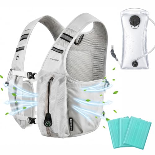 Cooling Hydration Vest with 2L Water Bladder & 3 Cooling Packs - Gray